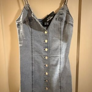 Refuge Denim Mini Dress - Blue